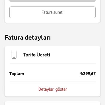 Vodafone Fatura ve Paket İçeriği Sorunu