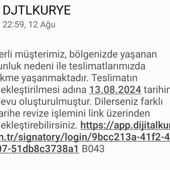 Dijital Kurye GSM Hattı Teslimatında Yaşanan Gecikme Ve İletişim Sorunu
