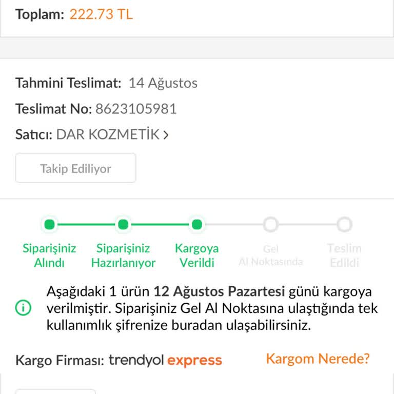 Trendyol'un 12gündür Kargoda Bekleyen Ürünü