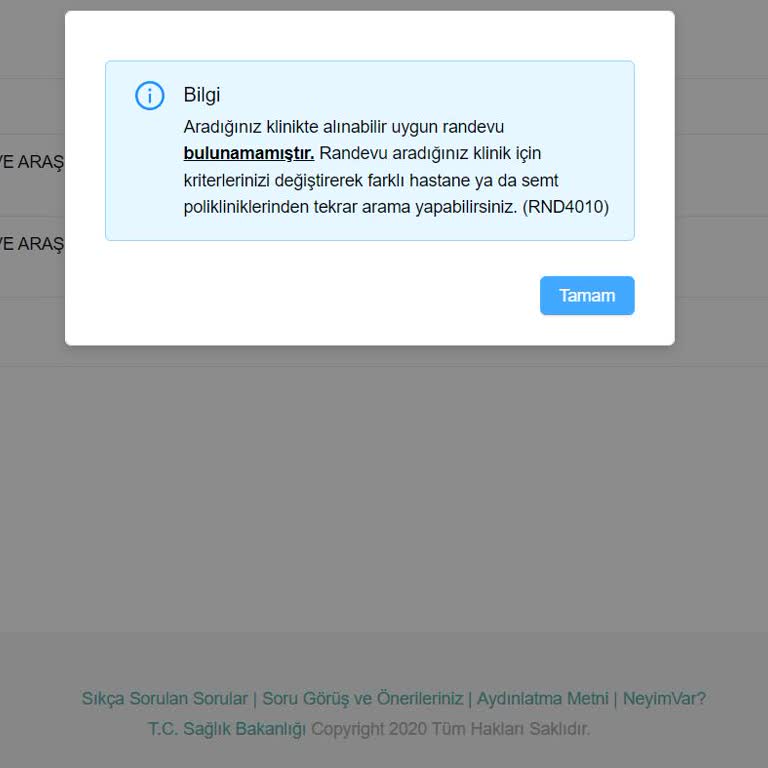 MHRS - 182 Çorumda Romatoloji Doktoruna Randevu Alınamıyor!