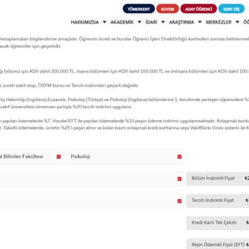 Kent Üniversitesi Psikoloji Bölümü Tercih İndirimi Mağduriyeti
