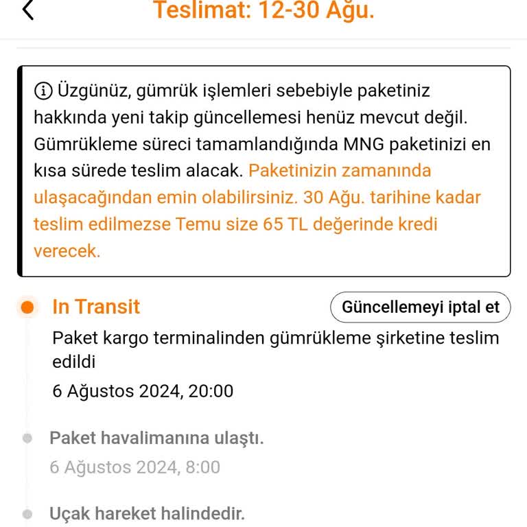 Temu Siparişim 22 Gündür Gelmedi Gümrükte Takıldı