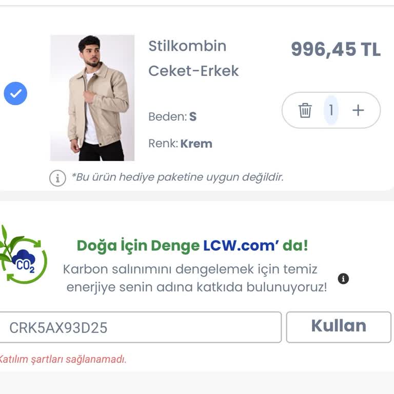 LC Waikiki Kampanya Kodunu Kullanamıyorum