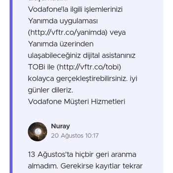 Vodafone'dan Yanlış Bilgilendirme ve Geri Dönüş Eksikliği
