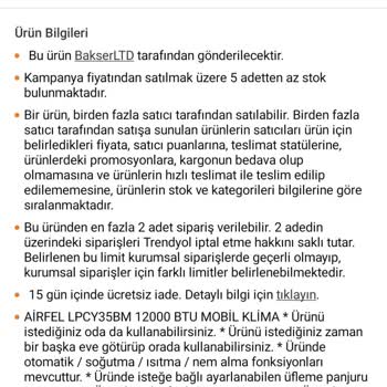 Trendyol Haksız Şekilde Mobil Klima İadesi Almıyor