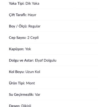 Pazarama'da Kaz Tüyü Montun Dolgusu Elyaf Malzeme Olarak Görünüyor.