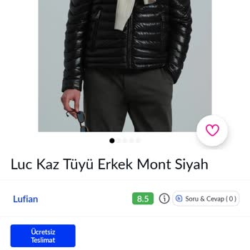 Pazarama'da Kaz Tüyü Montun Dolgusu Elyaf Malzeme Olarak Görünüyor.