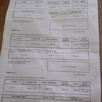 Pttcell Yanlış Fatura İşlemi Ve Çifte Ödeme Talebi