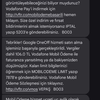 Google Play Google Üyelik Oluşturup Vodafone Da Habersiz Para Çekmiş