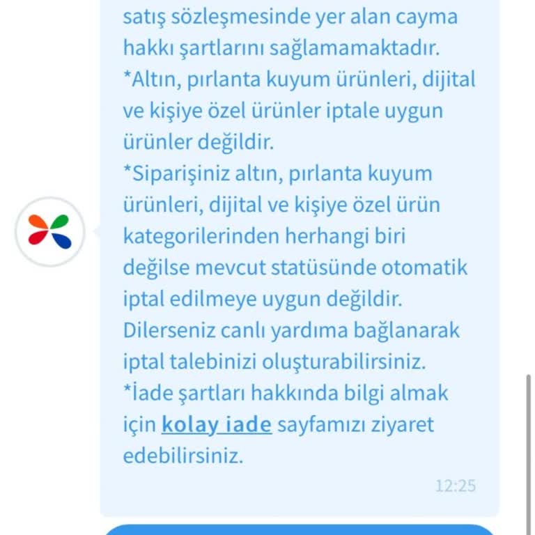 Melis Tasarım Sipariş İptal Edilemiyor Ve Mağaza Cevap Vermiyor