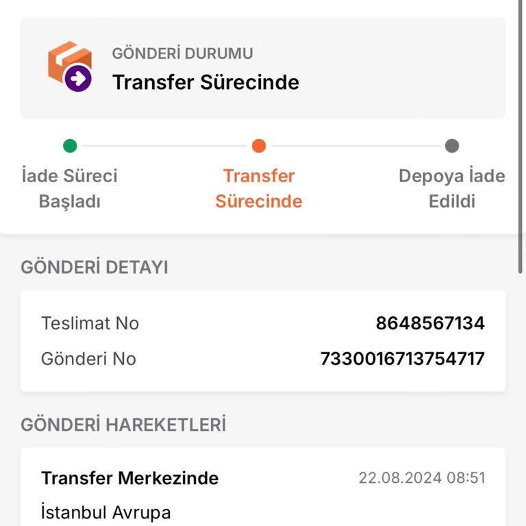 Trendyol Express Trendyol'dan Sipariş Ettiğim Ürün Teslim Edilmeden İade Edildi