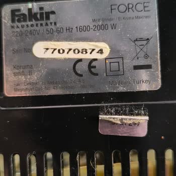 Fakir Marka Et Kıyma Makinesi Sorunu