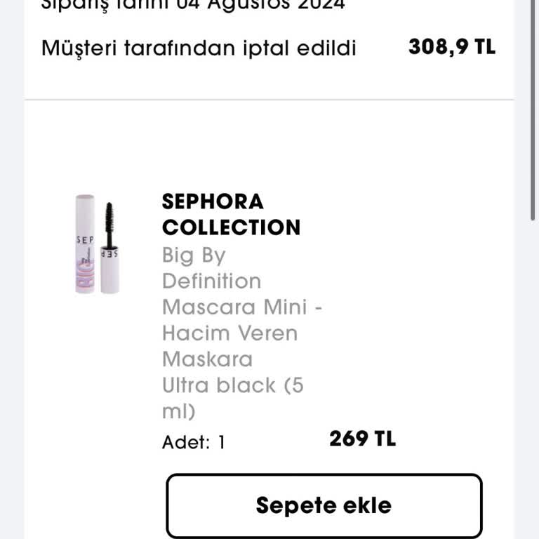 Sephora Alışverişimde İptal Ve Ücret İadesi Sorunu