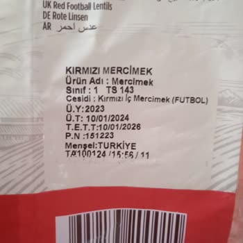 Tat Bakliyat Kırmızı Mercimek Küflenmiş