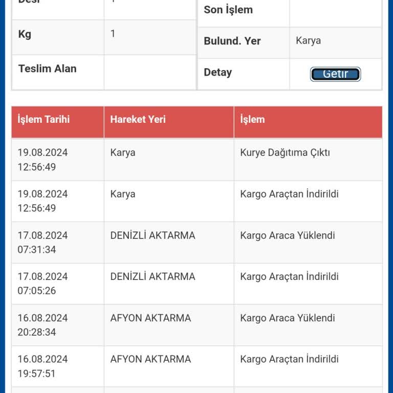 Muğla Sürat Kargo Karya Şubesi
