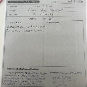 Bosch 9 Ayda Klima Teslim Edemedi