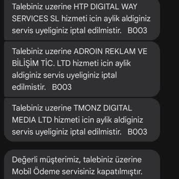 İzinsiz Abonelik ve Para Kesintisi Sorunu