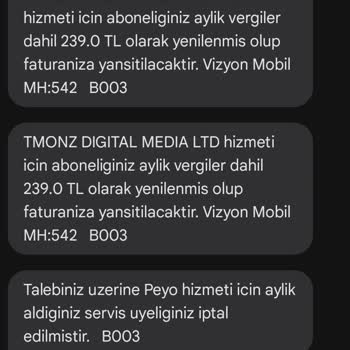 İzinsiz Abonelik ve Para Kesintisi Sorunu