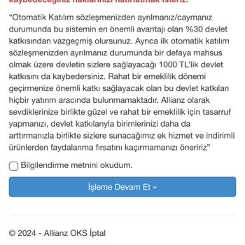 Allianz Hayat ve Emeklilik Allianz Bireysel Emeklilik İptalini Sağlamıyor
