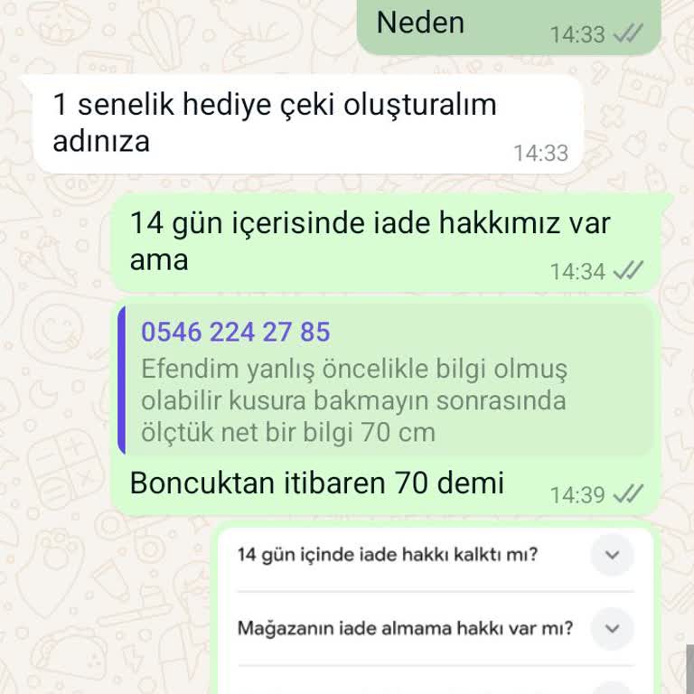 Esvet Giyim İade Kabul Etmiyor