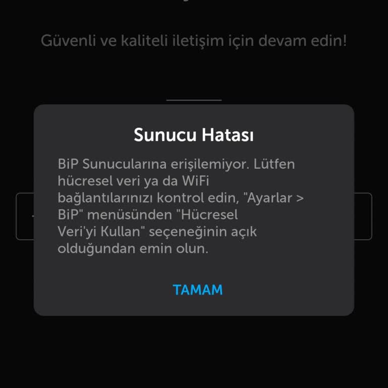 BiP Sunucu Hatası Alıyorum