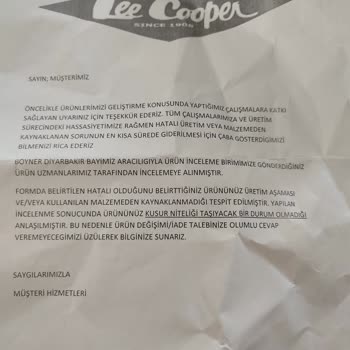Lee Cooper Alan Pişman Olur.