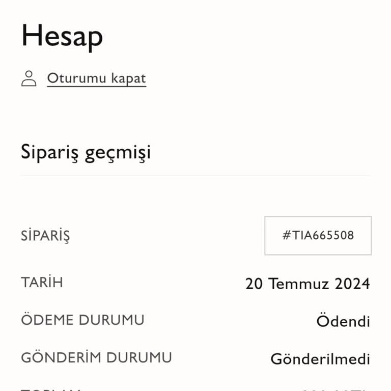 Tiamob Ürünü 1 Ay Olmasına Rağmen Göndermiyor