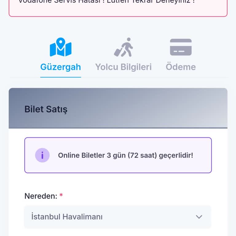 Vodafone Promosyon Kodu Hatası Yolculuğumu Engelliyor