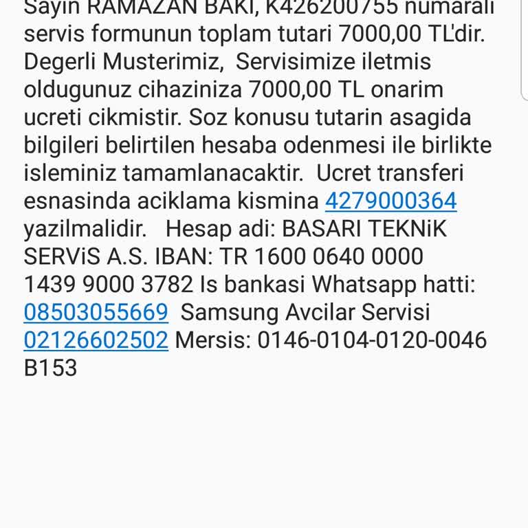 Samsung Müşteri Hizmetlerinin Ve Teknik Servisinin R Za L Ti