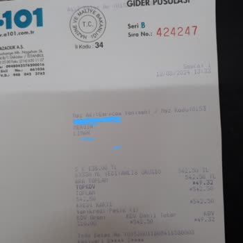 A101 Pişmanlıktır. İade Edilen Ürünlerin Parasının Eksik Verilmesi