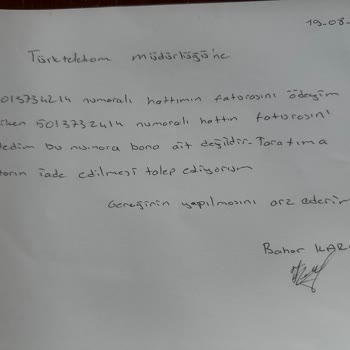Türk Telekom Mükerrer Ödemenin Tarafıma İade Edilmemesi