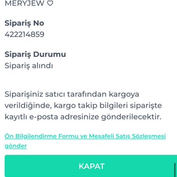 Meryjew Siparişim 20 Gündür Kargoya Verilmiyor
