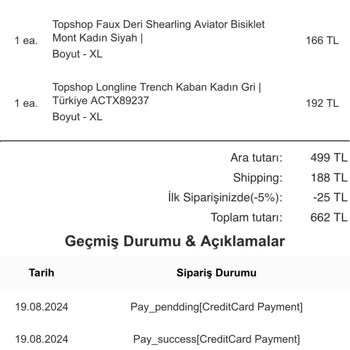 Topshop.com.tr Yetersiz Müşteri Hizmetleri Ve Çifte Çekim Sorunu