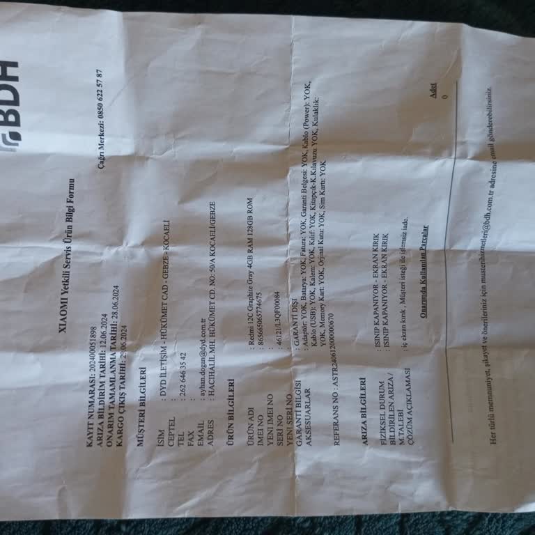 BDH Bilişim Destek Hizmetleri Telefonuma İşlem Yapmadan Gönderiyorlar!