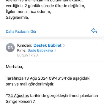 Bubilet Ankara Konser İadesi İçin Kısa Süre