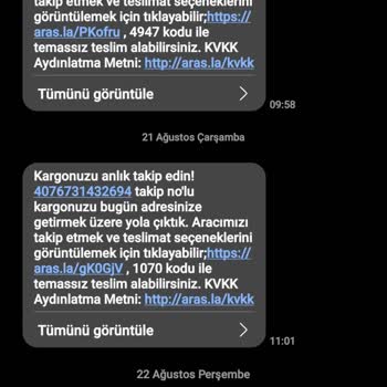Aras Kargo 3-4 Gündür Kargomu Getirmiyorlar!