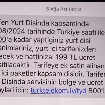 Türk Telekom Yurt Dışı Haksız Yansıtılan Ücret İadesini Yapmıyor.