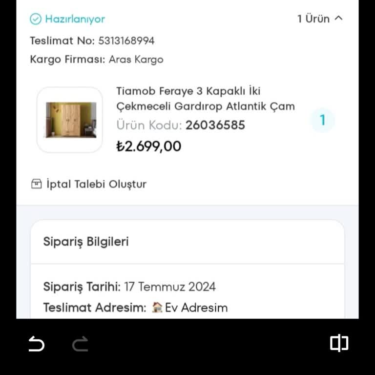 A101 Ekstra Elbise Dolabı Siparişi 35. Gün