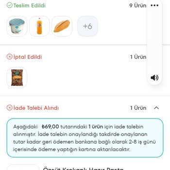 A101 Bana Geri İade Ödemesi Olmadı İadelerin Yapılmasını İstiyorum