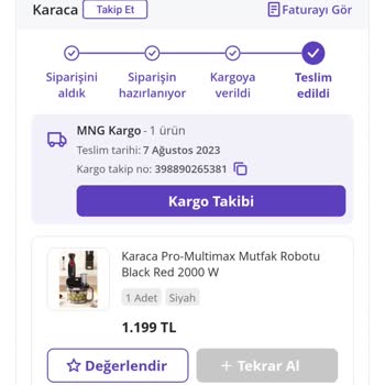 Karaca Züccaciye Karaca Servise Gönderdiğim Ürünü Eksik Diyerek Göndermedi