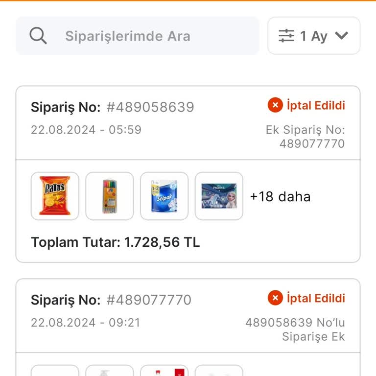 Migros Siparişimi Benden Habersiz İptal Ediyor.