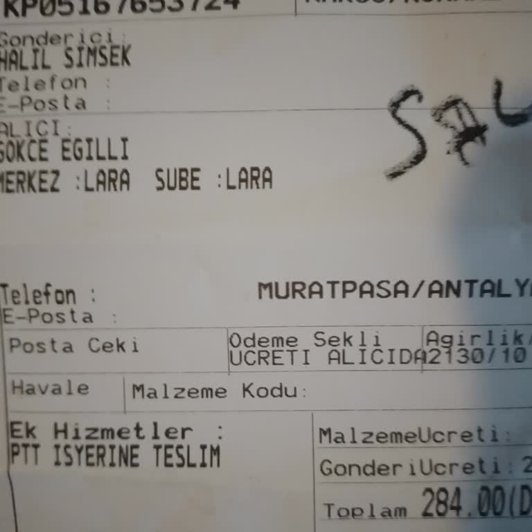 PTT Kargo Şubesi Yanlış Yönlendirme Ve Personel Sorunu