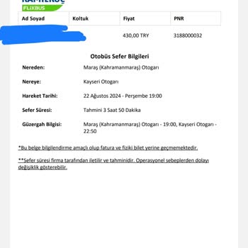 Kamil Koç Firması İletişimsizlik Ve Bir Saat Gecikme