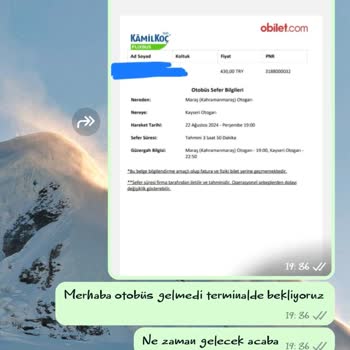 Kamil Koç Firması İletişimsizlik Ve Bir Saat Gecikme