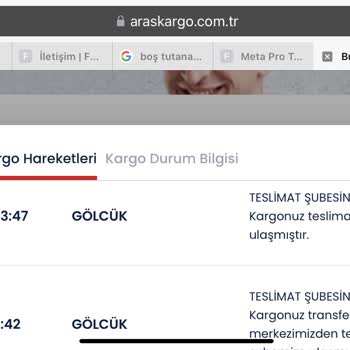 Aras Kargo Gölcük Şube Kargoyu Teslim Etmedi