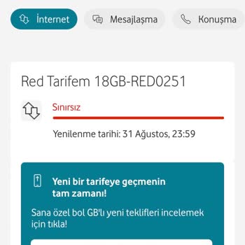 Vodafone Tarife Değişikliği ve Sınırsız Paket Sorunu
