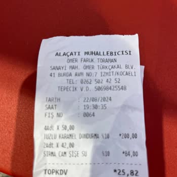 Kocaeli 41 Burda Alaçatı Muhallebicisi Su Fiyatı