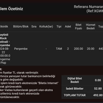 Biletix Zeytinli Rock Festivali Bilet İadesi Yapılmaması