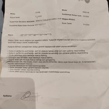 Atasun Optik Kusurlu Ürünü İade Veya Değişim Yapmak İstemiyor.