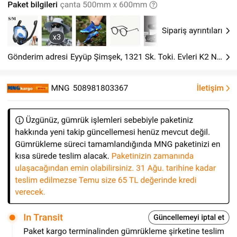 MNG Kargo 28 Temmuzdan Beri Teslim Edilmeyen Sipariş İçin Bilgi Talebi